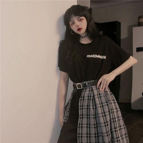 letter printing short sleeve long t-shirt & high waist pleated plaid skirt two-piece suits sets new skirt fashion suit girls, White
letter printing short sleeve long t-shirt & high waist pleated plaid skirt two-piece suits sets new skirt fashion suit girls, White