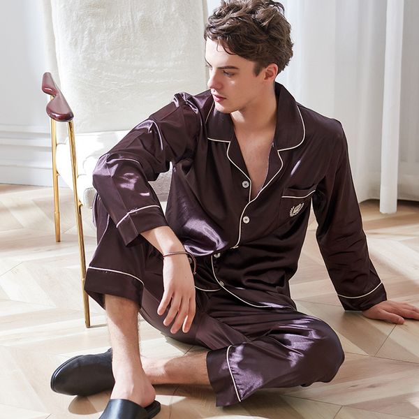 xifenni faux silk pajamas male 2020 autumn new silky ice silk sleepwear man long-sleeve dark coffee pajama sets 9003, Black;brown
xifenni faux silk pajamas male 2020 autumn new silky ice silk sleepwear man long-sleeve dark coffee pajama sets 9003, Black;brown