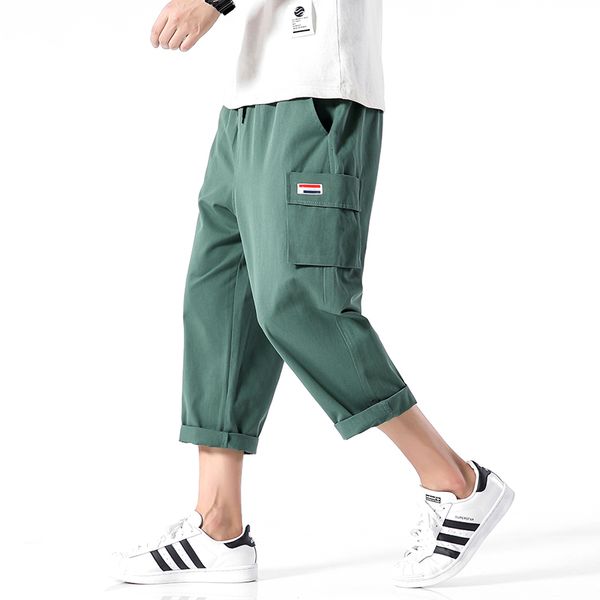 solid color calf-length pants safari style multi-pockets men's pants elastic waist straight calf-length, Black
solid color calf-length pants safari style multi-pockets men's pants elastic waist straight calf-length, Black