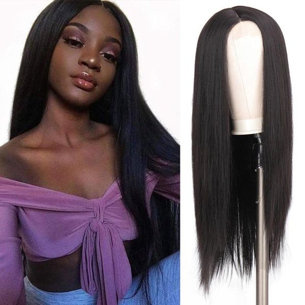 ailiade long straight synthetic wigs lace front wigs for black women natural density black supple wig heat resistant fiber wig 
ailiade long straight synthetic wigs lace front wigs for black women natural density black supple wig heat resistant fiber wig