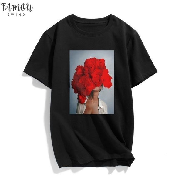 fashion nordic art red flowers harajuku aesthetics t shirt women vintage short sleeve plus size cotton tees short streetwear, White
fashion nordic art red flowers harajuku aesthetics t shirt women vintage short sleeve plus size cotton tees short streetwear, White