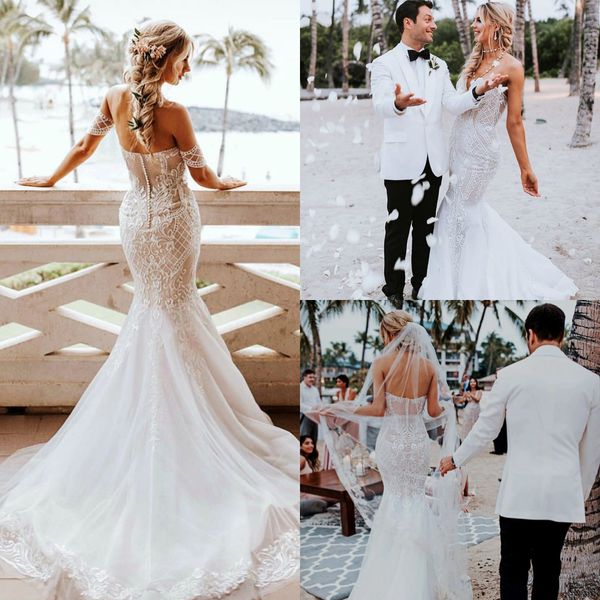 2019 beach mermaid wedding dresses sweetheart lace applique country bridal gowns plus size bohemia wedding gown robe de mariée, White
2019 beach mermaid wedding dresses sweetheart lace applique country bridal gowns plus size bohemia wedding gown robe de mariée, White