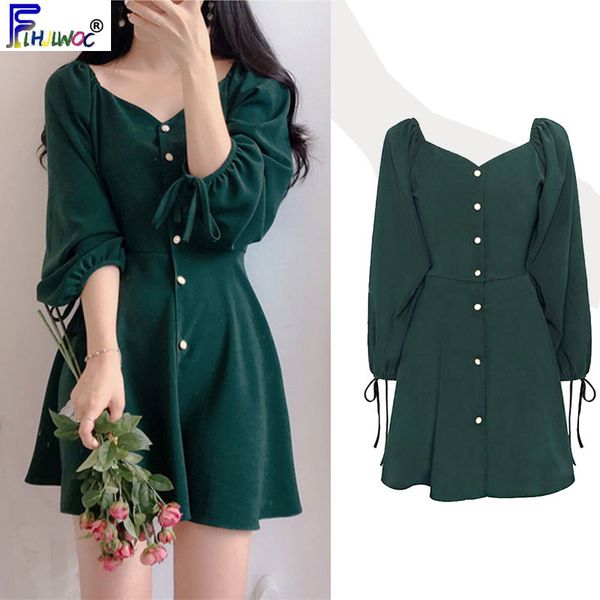 a line chic dresses women fashion korea japan style design cute sweet little back dress party mini button vintage dress 9310, Black;gray
a line chic dresses women fashion korea japan style design cute sweet little back dress party mini button vintage dress 9310, Black;gray
