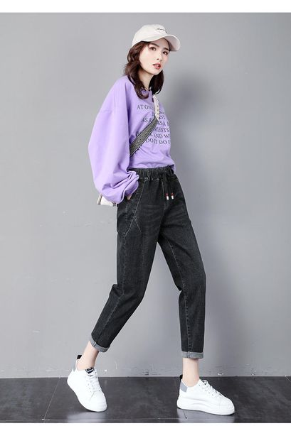 jin yi lai french chic ng new female harlan high waist jeans trousers loose thin straight canister han edition radish t office and leisure s, Blue
jin yi lai french chic ng new female harlan high waist jeans trousers loose thin straight canister han edition radish t office and leisure s, Blue