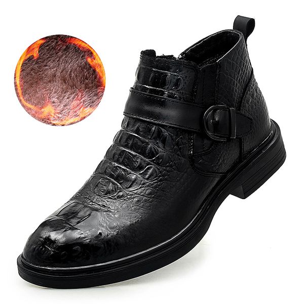 winter with fur casual shoes men high youth fashion buckle strap shoes genuine leather dress men boots brand big size shoe, Black
winter with fur casual shoes men high youth fashion buckle strap shoes genuine leather dress men boots brand big size shoe, Black