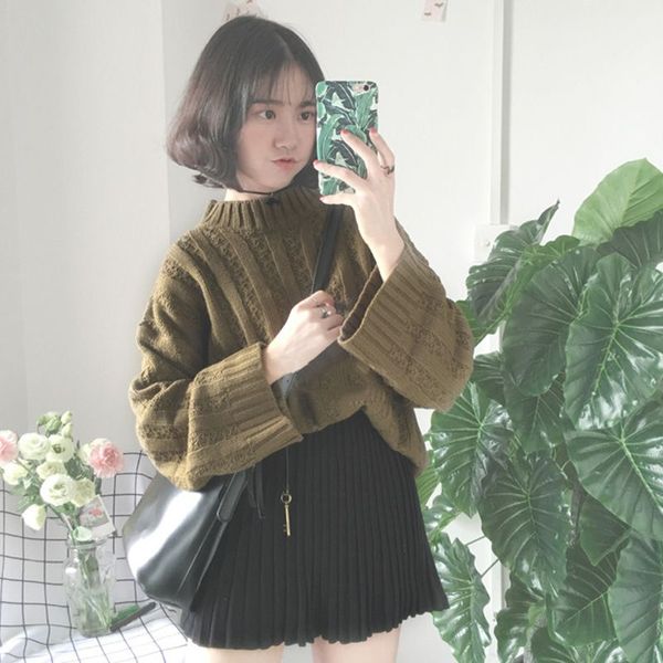 women half turtleneck sweaters autumn winter warm female long sleeve jumper solid knitted pulloves, White;black
women half turtleneck sweaters autumn winter warm female long sleeve jumper solid knitted pulloves, White;black