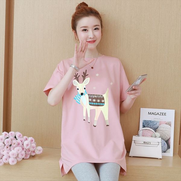 dress t-shirt maternity clothes 2019 summer printing cartoon deer pregnant women's short-sleeved t-shirt maternity dress top, White
dress t-shirt maternity clothes 2019 summer printing cartoon deer pregnant women's short-sleeved t-shirt maternity dress top, White