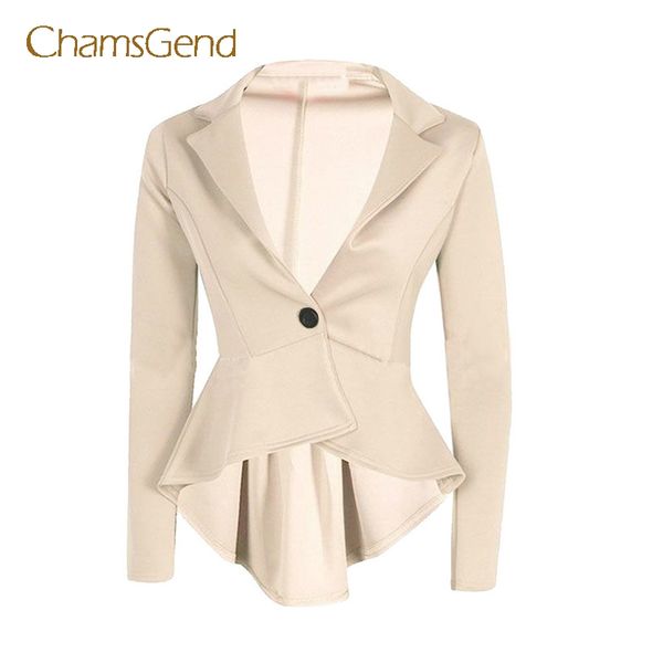 formal suit chamsgend women peplum blazer turn down collar long sleeve single button slim coat 70920, White;black
formal suit chamsgend women peplum blazer turn down collar long sleeve single button slim coat 70920, White;black