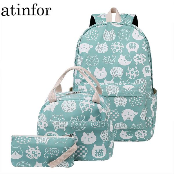 atinfor women cat printing set backpack female lapknapsack cute school bag for teenagers with lunch box bags
atinfor women cat printing set backpack female lapknapsack cute school bag for teenagers with lunch box bags