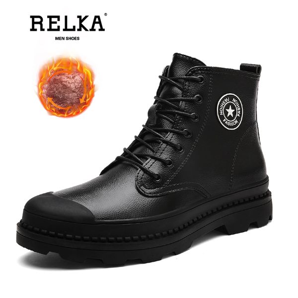 relka 2019 new spring autumn winter boots men cow leather snow boots warm plush flat cowboy men shoes b16--b, Black
relka 2019 new spring autumn winter boots men cow leather snow boots warm plush flat cowboy men shoes b16--b, Black