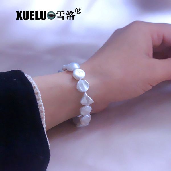 xueluo 10-11mm keshi irregular baroque real natural cultured freshwater pearl bracelet for lady, Black
xueluo 10-11mm keshi irregular baroque real natural cultured freshwater pearl bracelet for lady, Black