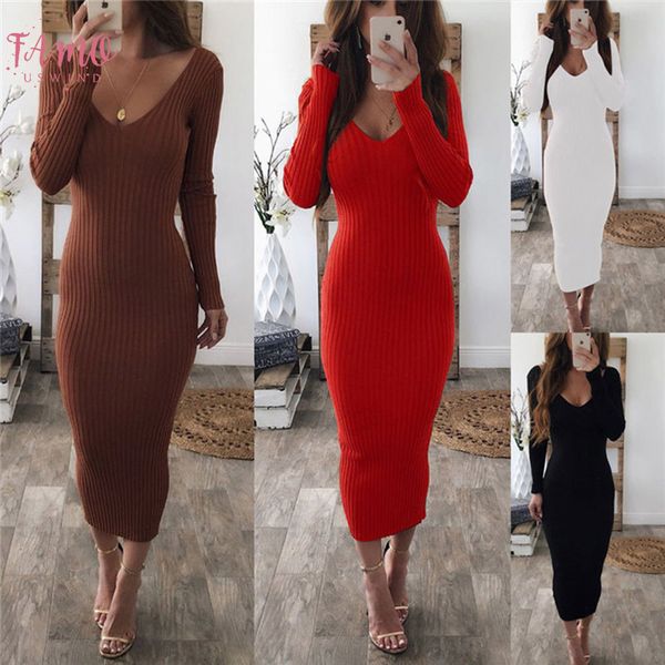 winter women sweater bodycon dress casual v neck long sleeve knitted slim fashion long dresses dress 2020 autumn, Black;gray
winter women sweater bodycon dress casual v neck long sleeve knitted slim fashion long dresses dress 2020 autumn, Black;gray