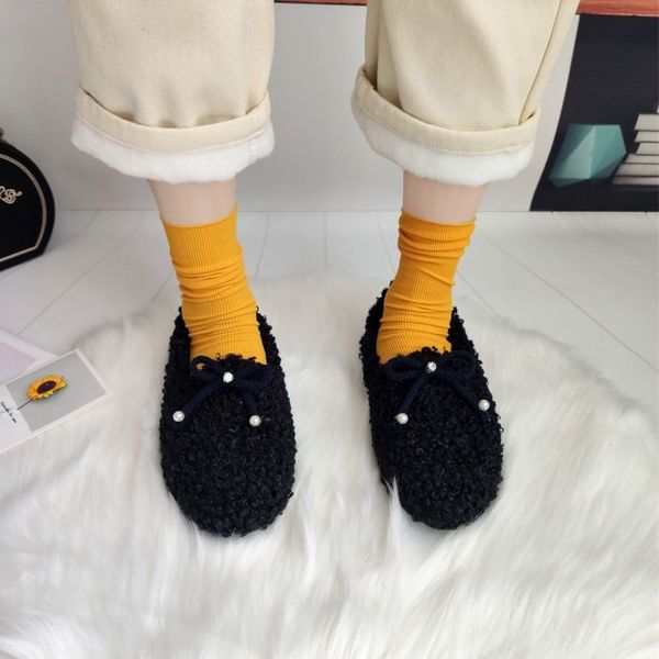 winter furry outdoor lazy shoes women's loafers designer flat shoes women fashion casual belt bowtie lamb fur loafers y18, Black
winter furry outdoor lazy shoes women's loafers designer flat shoes women fashion casual belt bowtie lamb fur loafers y18, Black