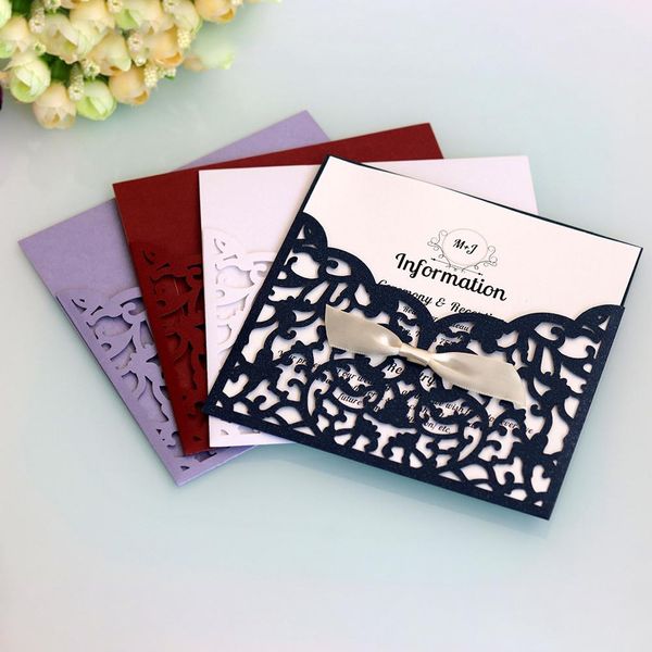 10pcs european style laser cut flower with bowknot wedding invitations cards lace pocket greeting card wedding party supplies
10pcs european style laser cut flower with bowknot wedding invitations cards lace pocket greeting card wedding party supplies