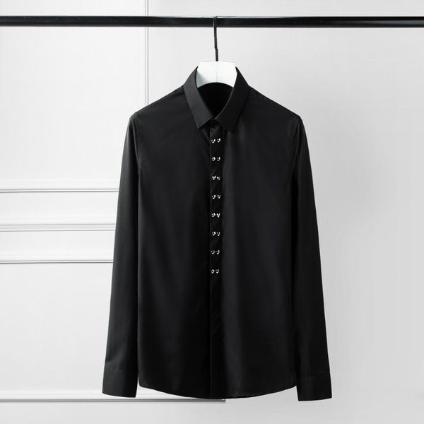 mens shirts luxury double metal rivet long sleeve mens dress shirts plus size 3xl 4xl camisa masculina solid man, White;black
mens shirts luxury double metal rivet long sleeve mens dress shirts plus size 3xl 4xl camisa masculina solid man, White;black