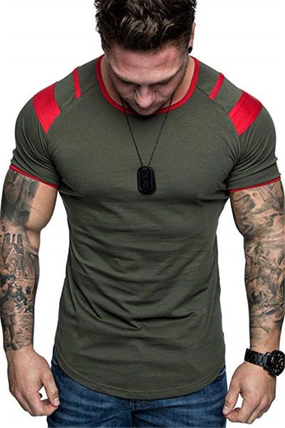 2020 mens designer panelled tees summer mens solid tshirt casual crew neck slim mens tees, White;black
2020 mens designer panelled tees summer mens solid tshirt casual crew neck slim mens tees, White;black