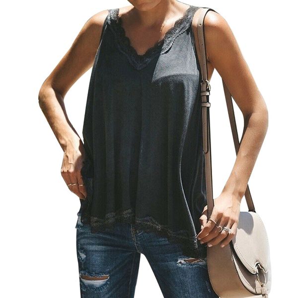 women solid vest v neck sleeveless lace backless loose casual for summer sma66, White
women solid vest v neck sleeveless lace backless loose casual for summer sma66, White