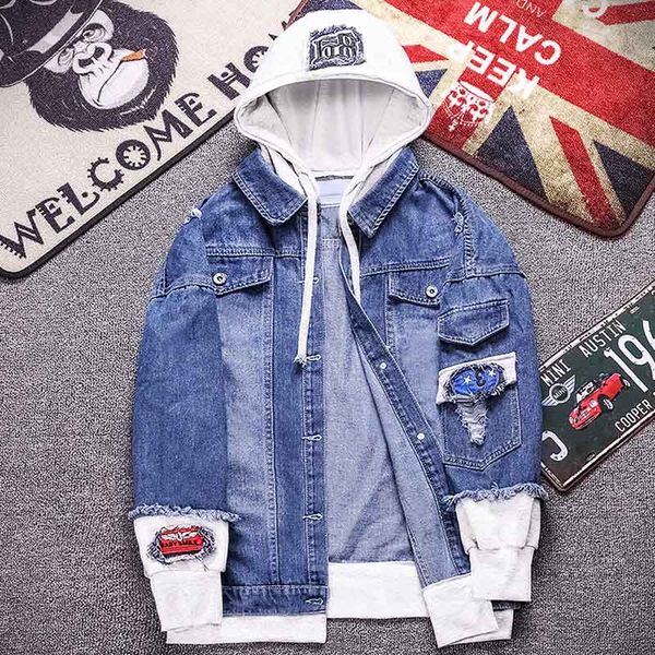 fashion men denim jacket 2019 new korean slim jacket spring autumn casual clothes hoodies fake two piece patchwork men clothing, Black;brown
fashion men denim jacket 2019 new korean slim jacket spring autumn casual clothes hoodies fake two piece patchwork men clothing, Black;brown