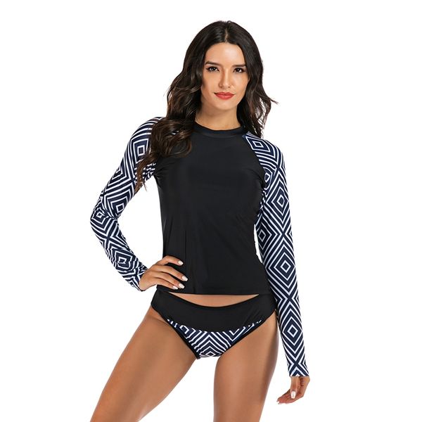 women rash guard patchwork long sleeve sunshade quick drying two piece beach surfing diving bathing suit swimsuit swimwear, White;black
women rash guard patchwork long sleeve sunshade quick drying two piece beach surfing diving bathing suit swimsuit swimwear, White;black