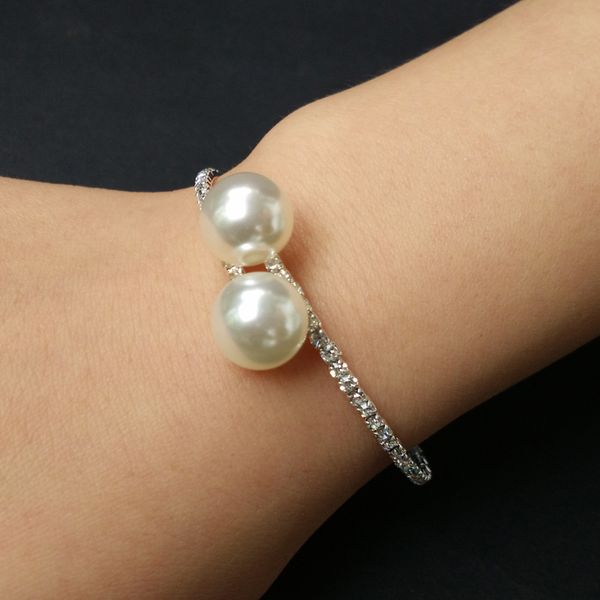 pulseiras brazaletes pulseras mujer bangles elegant simulated pearls and rhinestones 1 row bracelet bangle wristband for womens, Black
pulseiras brazaletes pulseras mujer bangles elegant simulated pearls and rhinestones 1 row bracelet bangle wristband for womens, Black