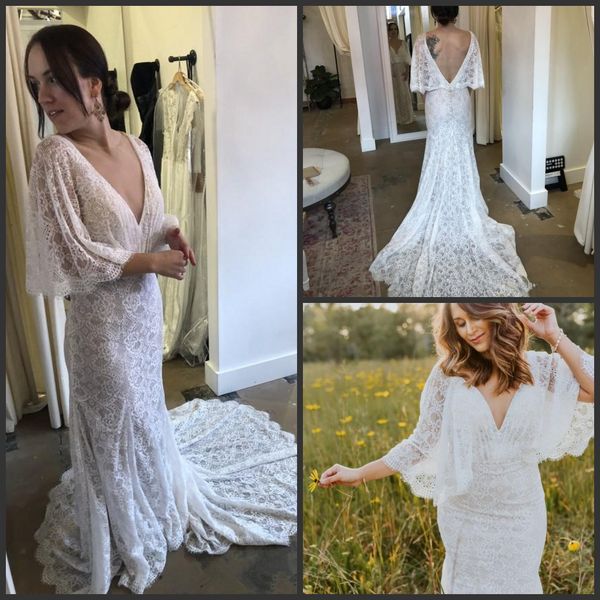beach lace sheath beach wedding dresses backless long 2020 spring vestidos de novia wedding gown bohemian bridal gown abiti da sposa, White
beach lace sheath beach wedding dresses backless long 2020 spring vestidos de novia wedding gown bohemian bridal gown abiti da sposa, White