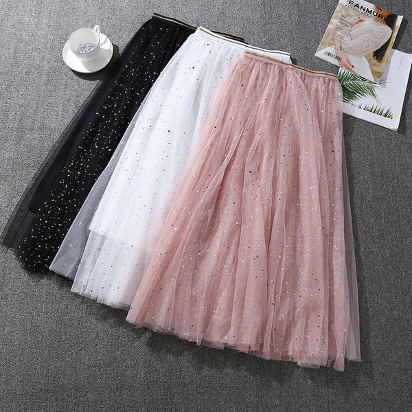 new summer skirts womens sequined ulle skirt women elastic high waist a line mid calf midi long pleated skirt, Black
new summer skirts womens sequined ulle skirt women elastic high waist a line mid calf midi long pleated skirt, Black