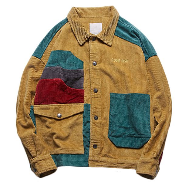 jacket men corduroy patchwork men's jacket pockets high street fashion casual outwear men coat 2019 autumn streetwear, Black;brown
jacket men corduroy patchwork men's jacket pockets high street fashion casual outwear men coat 2019 autumn streetwear, Black;brown