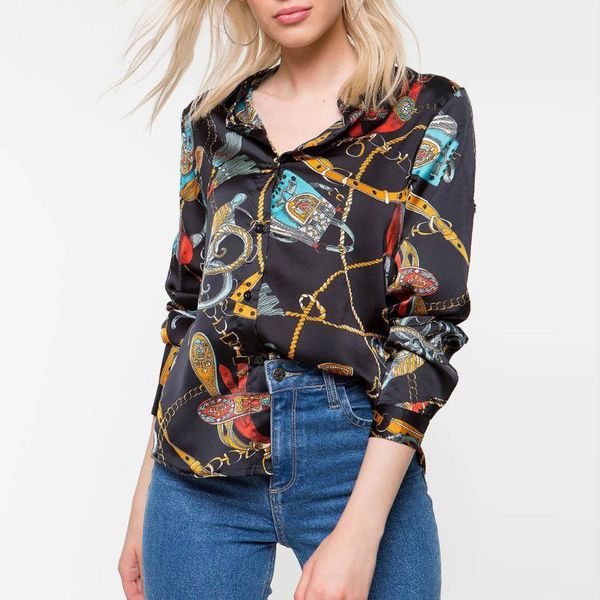 women's long sleeve shirt chain print ladies casual shirt v-neck shirts long sleeve aesthetics vintage #38, White
women's long sleeve shirt chain print ladies casual shirt v-neck shirts long sleeve aesthetics vintage #38, White
