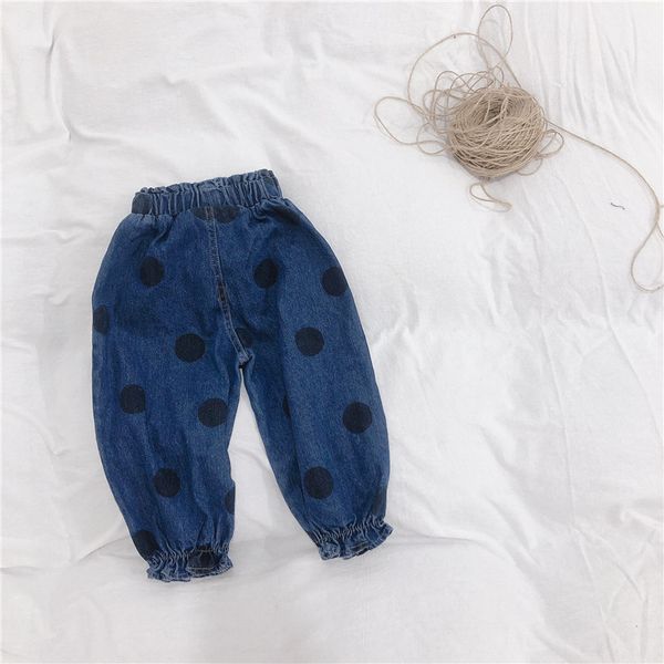 2 3 4 5 6 y girls jeans fashion korean loose harem pants casual dot print trousers elastic waist kids denim pants 2019 autumn, Blue 
2 3 4 5 6 y girls jeans fashion korean loose harem pants casual dot print trousers elastic waist kids denim pants 2019 autumn, Blue