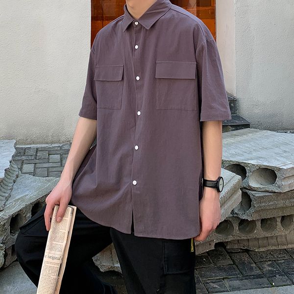 summer cotton shirt men's fashion solid color multi-pocket tooling shirt men streetwear retro loose short-sleeved shirts mens, White;black
summer cotton shirt men's fashion solid color multi-pocket tooling shirt men streetwear retro loose short-sleeved shirts mens, White;black