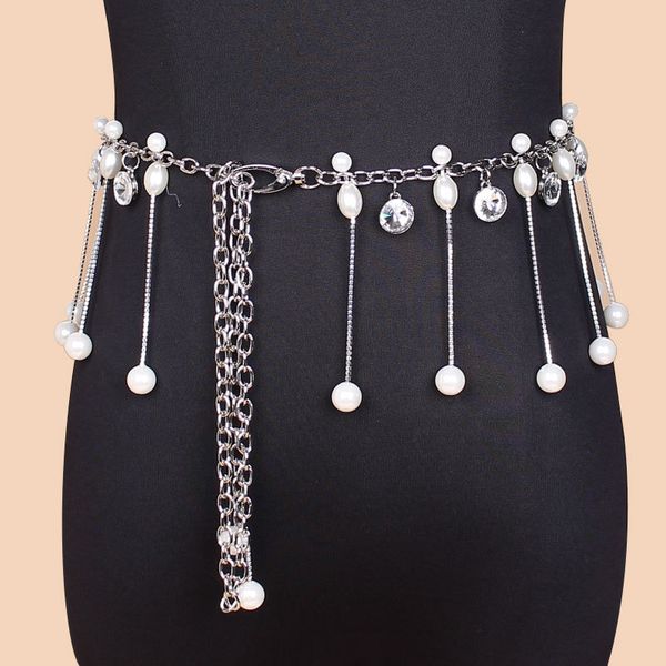 eaglewolf 2020 new rhinestone inlaid pearl waist chain women's fashion wild decoration tassel belt, Black;brown
eaglewolf 2020 new rhinestone inlaid pearl waist chain women's fashion wild decoration tassel belt, Black;brown