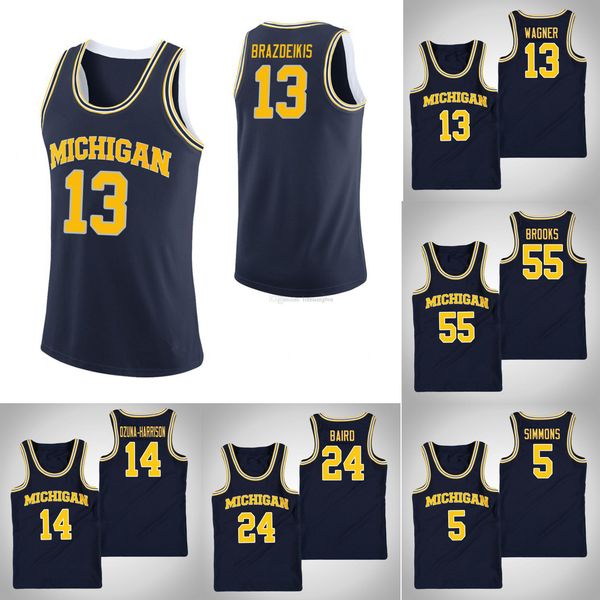 ignas brazdeikis michigan wolverines kids c.j. baird moritz wagner eli brooks jaaron simmons stitched youth college basketball jersey, Black
ignas brazdeikis michigan wolverines kids c.j. baird moritz wagner eli brooks jaaron simmons stitched youth college basketball jersey, Black