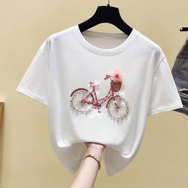 pure cotton beaded sequins short-sleeved t-shirt women's beaded underwear underwear summer clothes loose 2020 fashion brand ins women&#, White
pure cotton beaded sequins short-sleeved t-shirt women's beaded underwear underwear summer clothes loose 2020 fashion brand ins women&#, White