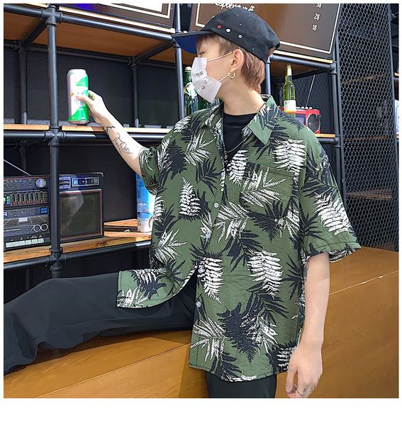 men's casual shirts floral coco leaf print men shirt lapel short sleeve beach vacation blouse tee outwear luxury harajuku hip hop, White;black
men's casual shirts floral coco leaf print men shirt lapel short sleeve beach vacation blouse tee outwear luxury harajuku hip hop, White;black