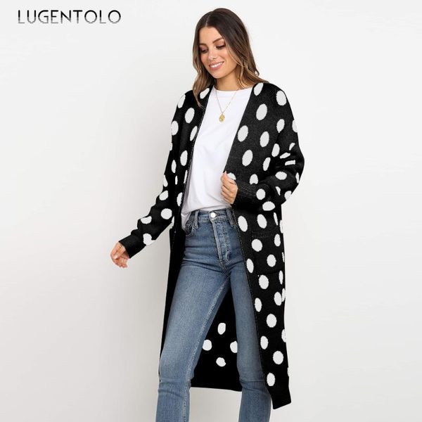 women's knits & tees lugentolo sweater women cardigan autumn winter loose tricolor wave point pocket fashion casual long sleeve female, White
women's knits & tees lugentolo sweater women cardigan autumn winter loose tricolor wave point pocket fashion casual long sleeve female, White