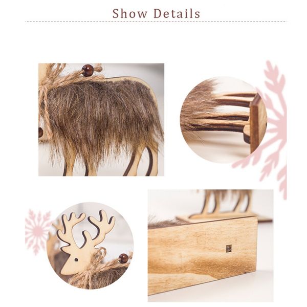 рождество деревянный войлок лось форма xmas украшение стола имитация стоя дети свадебный декор игрушка моделирование олень s-l