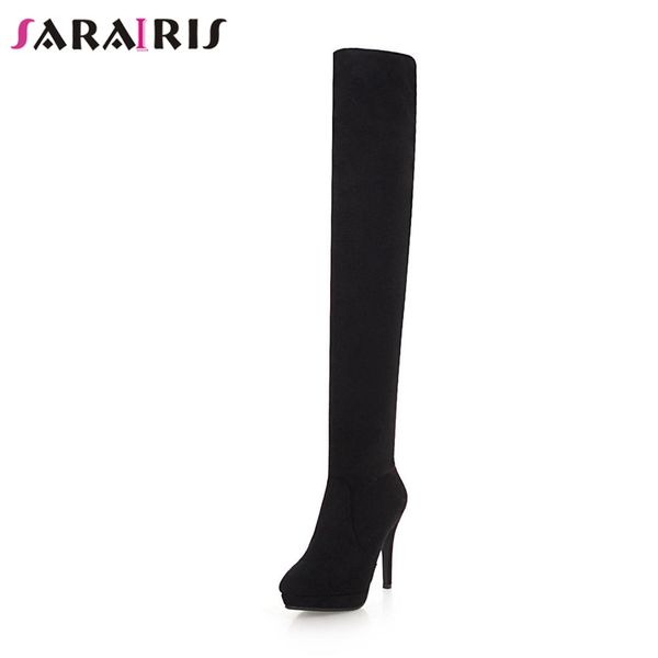 sarairis new solid 10.5cm high heels black zip platform shoes for women autumn 2018 casual over the knee boots large size 32-43
sarairis new solid 10.5cm high heels black zip platform shoes for women autumn 2018 casual over the knee boots large size 32-43