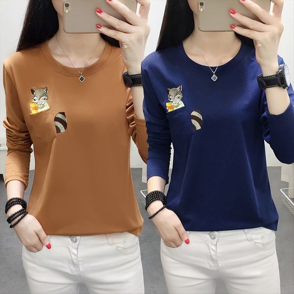 2019 autumn long sleeve t-shirt female fat mm loose 200 jin large size women's autumn coat wear base shirt, White
2019 autumn long sleeve t-shirt female fat mm loose 200 jin large size women's autumn coat wear base shirt, White