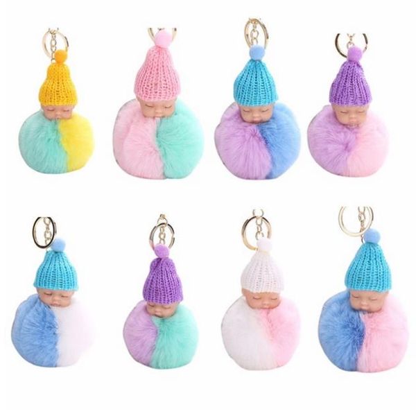 cute sleeping baby doll faux fukeychain double color pompom fur ball key chains car keyring women key holder bag pendant, Silver
cute sleeping baby doll faux fukeychain double color pompom fur ball key chains car keyring women key holder bag pendant, Silver