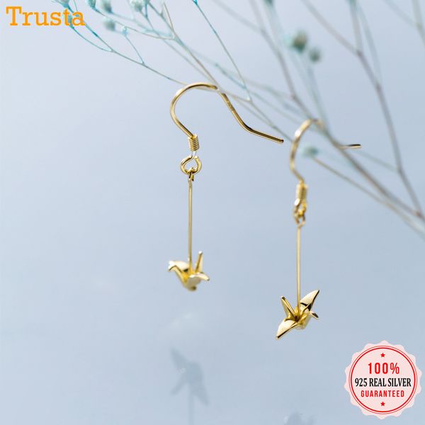trustdavis 925 sterling silver lovely paper crane sweet long dangle earrings for women girl lady fashion silver 925 jewelry dt53, Golden
trustdavis 925 sterling silver lovely paper crane sweet long dangle earrings for women girl lady fashion silver 925 jewelry dt53, Golden