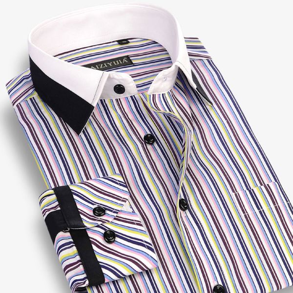 2016 new striped shirt men white black patchwork collar long sleeve slim fit 100%cotton business mens dress shirts plaid shirt
2016 new striped shirt men white black patchwork collar long sleeve slim fit 100%cotton business mens dress shirts plaid shirt