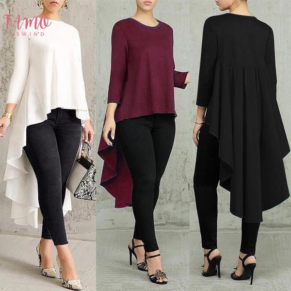 plus size irregular womens swallowtail blouse spring 2020 fashion pleated long sleeve shirt casual blusas femininas, White
plus size irregular womens swallowtail blouse spring 2020 fashion pleated long sleeve shirt casual blusas femininas, White