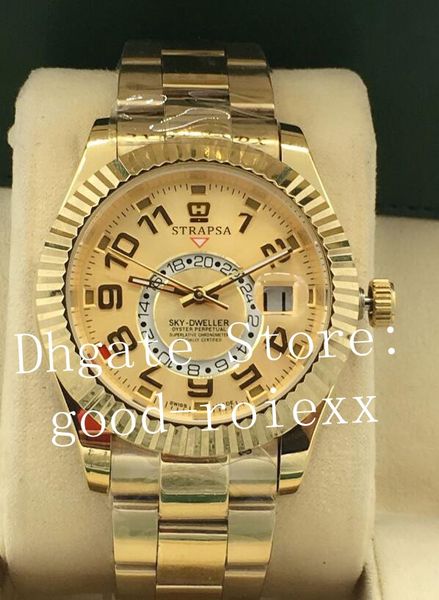 wristwatches full gold watch men 2813 automatic gray roman dial 326935 sky dweller gmt sapphire glass luminous 326938 mens oyster watches, Slivery;brown
wristwatches full gold watch men 2813 automatic gray roman dial 326935 sky dweller gmt sapphire glass luminous 326938 mens oyster watches, Slivery;brown
