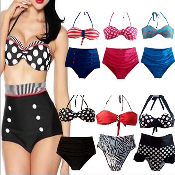 high bikini swimsuit waist cover double-layer chest pad hanging neck bikini polka dot swimsuit high waist, White;black
high bikini swimsuit waist cover double-layer chest pad hanging neck bikini polka dot swimsuit high waist, White;black