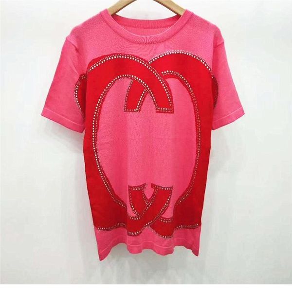 new design women's fashion casual o-neck short sleeve rhinestone letter print knitted t-shirt loose tees, White
new design women's fashion casual o-neck short sleeve rhinestone letter print knitted t-shirt loose tees, White