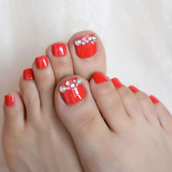 3d holo ab rhinestones 24pcs red false toenail tips set french full cover fake feet toe nail tips for diy manicure decoration, Red;gold
3d holo ab rhinestones 24pcs red false toenail tips set french full cover fake feet toe nail tips for diy manicure decoration, Red;gold