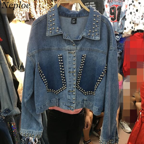 neploe rivets pocket women denim jacket single breasted beading female coat 2018 autumn winter cool girl fashion outwear 69162, Black;brown
neploe rivets pocket women denim jacket single breasted beading female coat 2018 autumn winter cool girl fashion outwear 69162, Black;brown