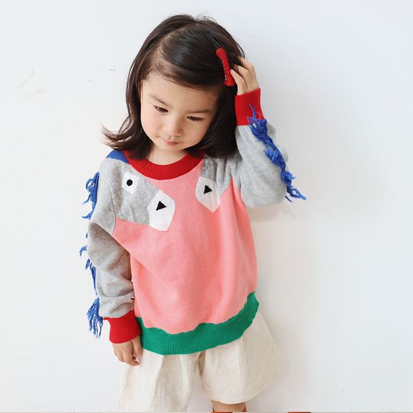 2019 autumn new arrival girls fashion cartoon sweaters kids knitted clothes with tassels, Blue
2019 autumn new arrival girls fashion cartoon sweaters kids knitted clothes with tassels, Blue