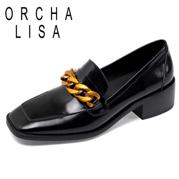 orcha lisa spring autumn retro concise pumps square toe 4.5cm square heels genuine leather metal chain leisure c1909, Black
orcha lisa spring autumn retro concise pumps square toe 4.5cm square heels genuine leather metal chain leisure c1909, Black