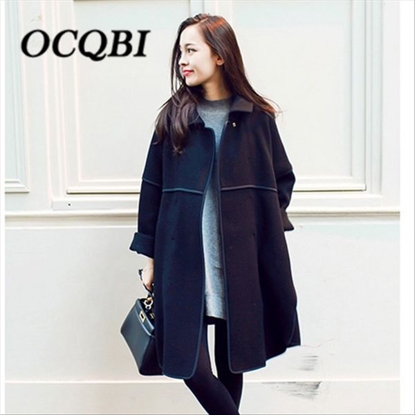 2018 spring korean women cape wool coat casual fashion streetwear plus size black coat
2018 spring korean women cape wool coat casual fashion streetwear plus size black coat